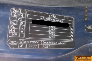 Купить Ford FT FT 280 V185 2.0 TD Kat.     E3, 2.0, 2001 года с пробегом, цена 1592 руб., id 15711