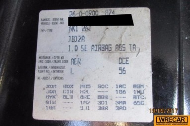 Купить SEAT Ibiza, 1.0, 1997 года с пробегом, цена 0 руб., id 9820
