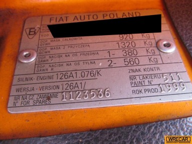 Купить Fiat 126 ELX 126 ELX, 0.7, 1999 года с пробегом, цена 21038 руб., id 10401